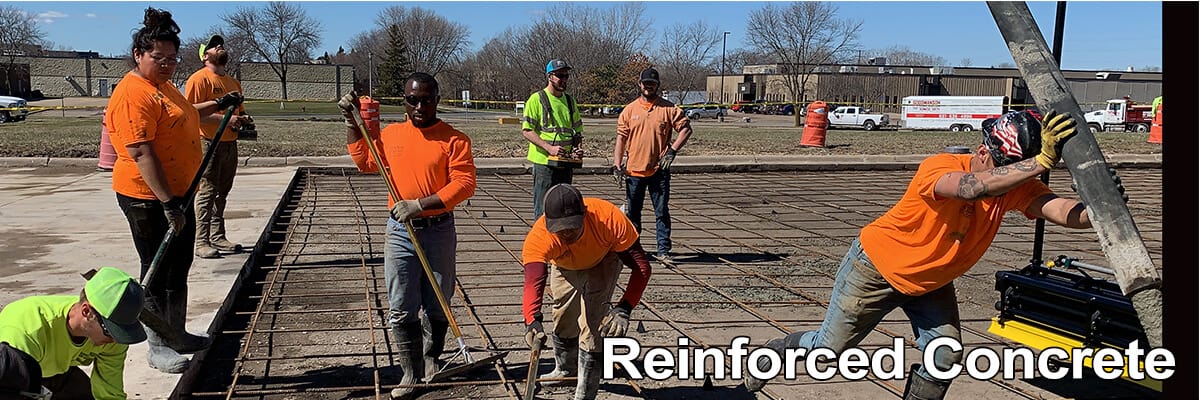 Goodmanson Construction crew using rebar reinforced concrete