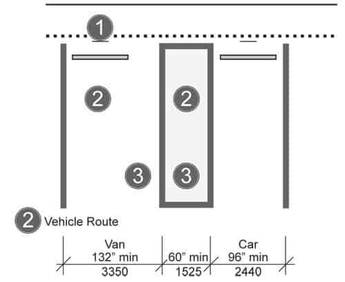 Van accessible parking space diagram