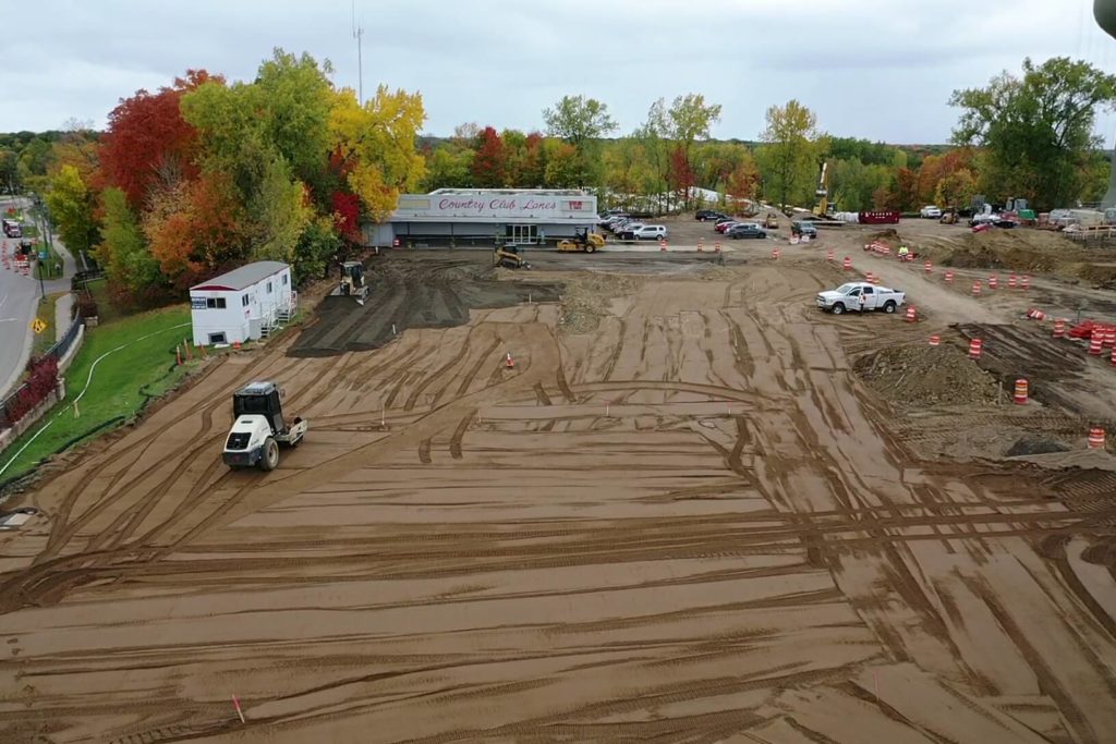 Goodmanson Construction Grading a parking lot site